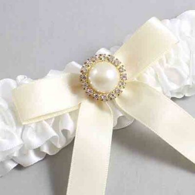 White and Ivory Satin Wedding Garter / White Wedding Garters / Wedding Garter / Custom Wedding Garter / Bridal Garter / Prom Garter / Linda Joyce Couture / Personalized Garter / Personalized Wedding Garter / Personalized Prom Garter
