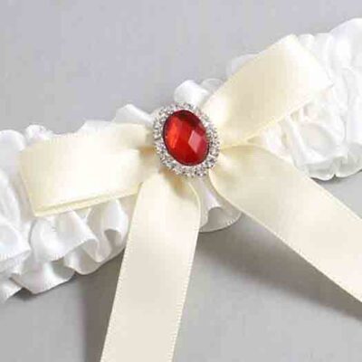 White and Ivory Satin Wedding Garter / White Wedding Garters / Wedding Garter / Custom Wedding Garter / Bridal Garter / Prom Garter / Linda Joyce Couture / Personalized Garter / Personalized Wedding Garter / Personalized Prom Garter