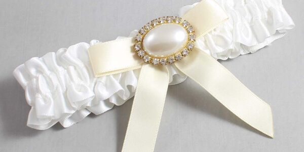 White and Ivory Satin Wedding Garter / White Wedding Garters / Wedding Garter / Custom Wedding Garter / Bridal Garter / Prom Garter / Linda Joyce Couture / Personalized Garter / Personalized Wedding Garter / Personalized Prom Garter