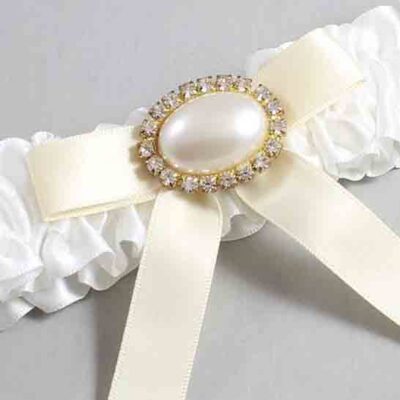 White and Ivory Satin Wedding Garter / White Wedding Garters / Wedding Garter / Custom Wedding Garter / Bridal Garter / Prom Garter / Linda Joyce Couture / Personalized Garter / Personalized Wedding Garter / Personalized Prom Garter