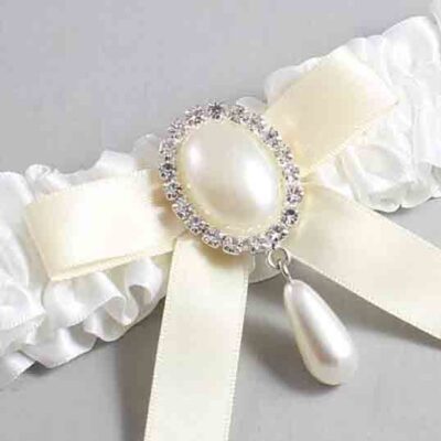 White and Ivory Satin Wedding Garter / White Wedding Garters / Wedding Garter / Custom Wedding Garter / Bridal Garter / Prom Garter / Linda Joyce Couture / Personalized Garter / Personalized Wedding Garter / Personalized Prom Garter