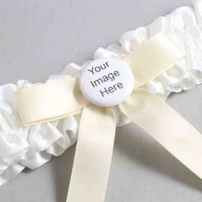 White and Ivory Satin Wedding Garter / White Wedding Garters / Wedding Garter / Custom Wedding Garter / Bridal Garter / Prom Garter / Linda Joyce Couture / Personalized Garter / Personalized Wedding Garter / Personalized Prom Garter