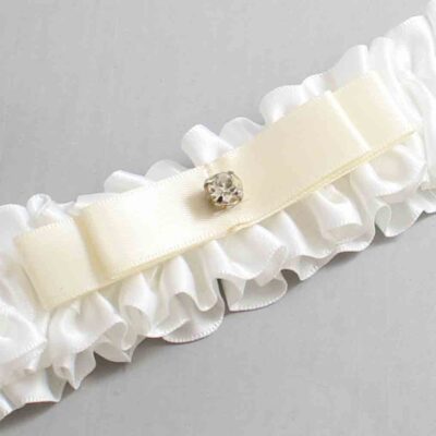 White and Ivory Satin Wedding Garter / White Wedding Garters / Wedding Garter / Custom Wedding Garter / Bridal Garter / Prom Garter / Linda Joyce Couture / Personalized Garter / Personalized Wedding Garter / Personalized Prom Garter