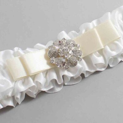 White and Ivory Satin Wedding Garter / White Wedding Garters / Wedding Garter / Custom Wedding Garter / Bridal Garter / Prom Garter / Linda Joyce Couture / Personalized Garter / Personalized Wedding Garter / Personalized Prom Garter