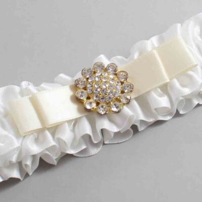 White and Ivory Satin Wedding Garter / White Wedding Garters / Wedding Garter / Custom Wedding Garter / Bridal Garter / Prom Garter / Linda Joyce Couture / Personalized Garter / Personalized Wedding Garter / Personalized Prom Garter
