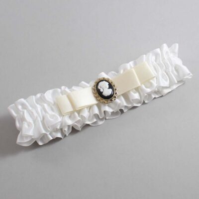 White and Ivory Satin Wedding Garter / White Wedding Garters / Wedding Garter / Custom Wedding Garter / Bridal Garter / Prom Garter / Linda Joyce Couture / Personalized Garter / Personalized Wedding Garter / Personalized Prom Garter