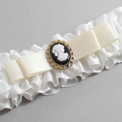 White and Ivory Satin Wedding Garter / White Wedding Garters / Wedding Garter / Custom Wedding Garter / Bridal Garter / Prom Garter / Linda Joyce Couture / Personalized Garter / Personalized Wedding Garter / Personalized Prom Garter