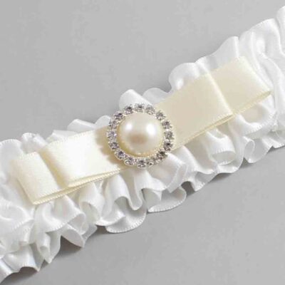 White and Ivory Satin Wedding Garter / White Wedding Garters / Wedding Garter / Custom Wedding Garter / Bridal Garter / Prom Garter / Linda Joyce Couture / Personalized Garter / Personalized Wedding Garter / Personalized Prom Garter