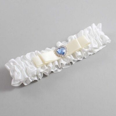 White and Ivory Satin Wedding Garter / White Wedding Garters / Wedding Garter / Custom Wedding Garter / Bridal Garter / Prom Garter / Linda Joyce Couture / Personalized Garter / Personalized Wedding Garter / Personalized Prom Garter