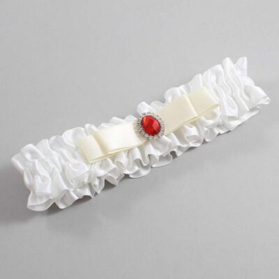 White and Ivory Satin Wedding Garter / White Wedding Garters / Wedding Garter / Custom Wedding Garter / Bridal Garter / Prom Garter / Linda Joyce Couture / Personalized Garter / Personalized Wedding Garter / Personalized Prom Garter