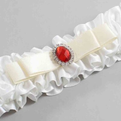 White and Ivory Satin Wedding Garter / White Wedding Garters / Wedding Garter / Custom Wedding Garter / Bridal Garter / Prom Garter / Linda Joyce Couture / Personalized Garter / Personalized Wedding Garter / Personalized Prom Garter