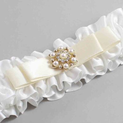 White and Ivory Satin Wedding Garter / White Wedding Garters / Wedding Garter / Custom Wedding Garter / Bridal Garter / Prom Garter / Linda Joyce Couture / Personalized Garter / Personalized Wedding Garter / Personalized Prom Garter