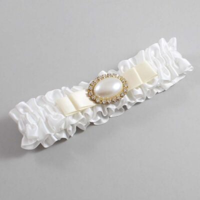 White and Ivory Satin Wedding Garter / White Wedding Garters / Wedding Garter / Custom Wedding Garter / Bridal Garter / Prom Garter / Linda Joyce Couture / Personalized Garter / Personalized Wedding Garter / Personalized Prom Garter