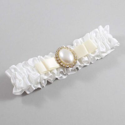 White and Ivory Satin Wedding Garter / White Wedding Garters / Wedding Garter / Custom Wedding Garter / Bridal Garter / Prom Garter / Linda Joyce Couture / Personalized Garter / Personalized Wedding Garter / Personalized Prom Garter