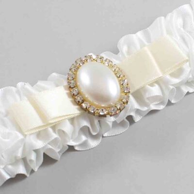 White and Ivory Satin Wedding Garter / White Wedding Garters / Wedding Garter / Custom Wedding Garter / Bridal Garter / Prom Garter / Linda Joyce Couture / Personalized Garter / Personalized Wedding Garter / Personalized Prom Garter
