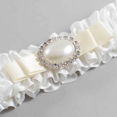 White and Ivory Satin Wedding Garter / White Wedding Garters / Wedding Garter / Custom Wedding Garter / Bridal Garter / Prom Garter / Linda Joyce Couture / Personalized Garter / Personalized Wedding Garter / Personalized Prom Garter