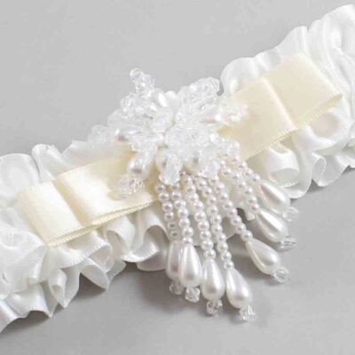 White and Ivory Satin Wedding Garter / White Wedding Garters / Wedding Garter / Custom Wedding Garter / Bridal Garter / Prom Garter / Linda Joyce Couture / Personalized Garter / Personalized Wedding Garter / Personalized Prom Garter
