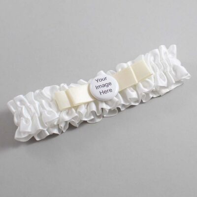 White and Ivory Satin Wedding Garter / White Wedding Garters / Wedding Garter / Custom Wedding Garter / Bridal Garter / Prom Garter / Linda Joyce Couture / Personalized Garter / Personalized Wedding Garter / Personalized Prom Garter