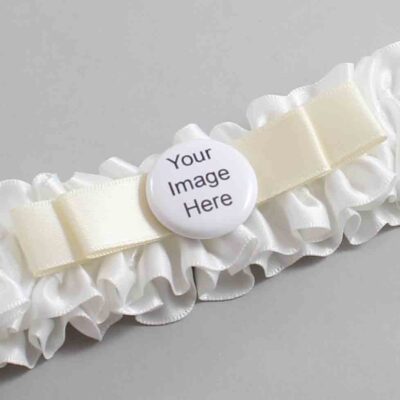 White and Ivory Satin Wedding Garter / White Wedding Garters / Wedding Garter / Custom Wedding Garter / Bridal Garter / Prom Garter / Linda Joyce Couture / Personalized Garter / Personalized Wedding Garter / Personalized Prom Garter