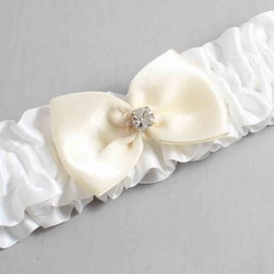 White and Ivory Satin Wedding Garter / White Wedding Garters / Wedding Garter / Custom Wedding Garter / Bridal Garter / Prom Garter / Linda Joyce Couture / Personalized Garter / Personalized Wedding Garter / Personalized Prom Garter