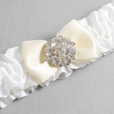 White and Ivory Satin Wedding Garter / White Wedding Garters / Wedding Garter / Custom Wedding Garter / Bridal Garter / Prom Garter / Linda Joyce Couture / Personalized Garter / Personalized Wedding Garter / Personalized Prom Garter