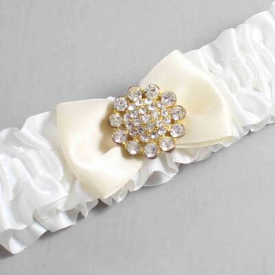 White and Ivory Satin Wedding Garter / White Wedding Garters / Wedding Garter / Custom Wedding Garter / Bridal Garter / Prom Garter / Linda Joyce Couture / Personalized Garter / Personalized Wedding Garter / Personalized Prom Garter