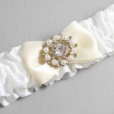 White and Ivory Satin Wedding Garter / White Wedding Garters / Wedding Garter / Custom Wedding Garter / Bridal Garter / Prom Garter / Linda Joyce Couture / Personalized Garter / Personalized Wedding Garter / Personalized Prom Garter