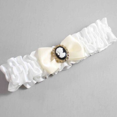 White and Ivory Satin Wedding Garter / White Wedding Garters / Wedding Garter / Custom Wedding Garter / Bridal Garter / Prom Garter / Linda Joyce Couture / Personalized Garter / Personalized Wedding Garter / Personalized Prom Garter