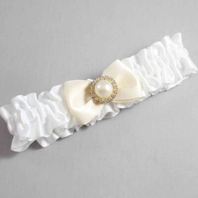 White and Ivory Satin Wedding Garter / White Wedding Garters / Wedding Garter / Custom Wedding Garter / Bridal Garter / Prom Garter / Linda Joyce Couture / Personalized Garter / Personalized Wedding Garter / Personalized Prom Garter