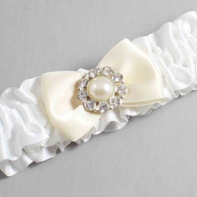White and Ivory Satin Wedding Garter / White Wedding Garters / Wedding Garter / Custom Wedding Garter / Bridal Garter / Prom Garter / Linda Joyce Couture / Personalized Garter / Personalized Wedding Garter / Personalized Prom Garter