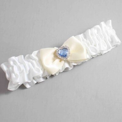 White and Ivory Satin Wedding Garter / White Wedding Garters / Wedding Garter / Custom Wedding Garter / Bridal Garter / Prom Garter / Linda Joyce Couture / Personalized Garter / Personalized Wedding Garter / Personalized Prom Garter