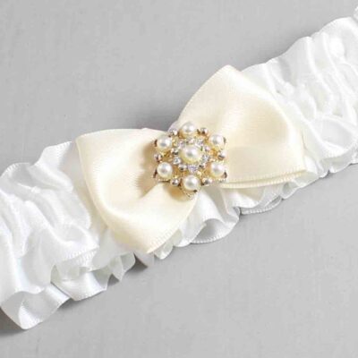 White and Ivory Satin Wedding Garter / White Wedding Garters / Wedding Garter / Custom Wedding Garter / Bridal Garter / Prom Garter / Linda Joyce Couture / Personalized Garter / Personalized Wedding Garter / Personalized Prom Garter