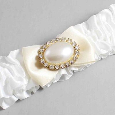 White and Ivory Satin Wedding Garter / White Wedding Garters / Wedding Garter / Custom Wedding Garter / Bridal Garter / Prom Garter / Linda Joyce Couture / Personalized Garter / Personalized Wedding Garter / Personalized Prom Garter