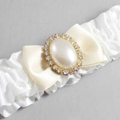 White and Ivory Satin Wedding Garter / White Wedding Garters / Wedding Garter / Custom Wedding Garter / Bridal Garter / Prom Garter / Linda Joyce Couture / Personalized Garter / Personalized Wedding Garter / Personalized Prom Garter