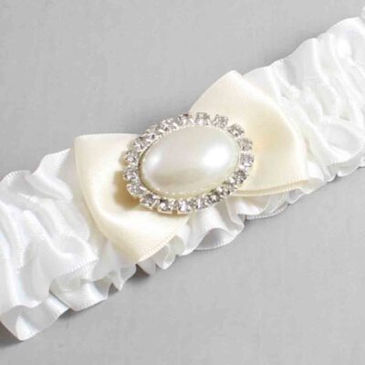 White and Ivory Satin Wedding Garter / White Wedding Garters / Wedding Garter / Custom Wedding Garter / Bridal Garter / Prom Garter / Linda Joyce Couture / Personalized Garter / Personalized Wedding Garter / Personalized Prom Garter