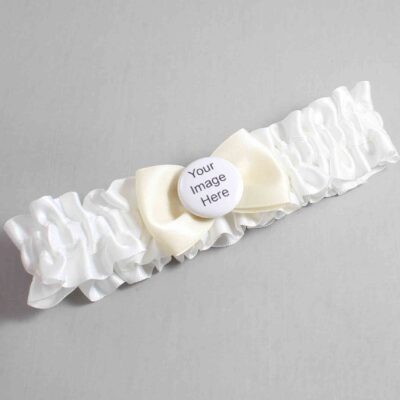 White and Ivory Satin Wedding Garter / White Wedding Garters / Wedding Garter / Custom Wedding Garter / Bridal Garter / Prom Garter / Linda Joyce Couture / Personalized Garter / Personalized Wedding Garter / Personalized Prom Garter