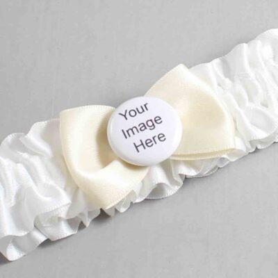 White and Ivory Satin Wedding Garter / White Wedding Garters / Wedding Garter / Custom Wedding Garter / Bridal Garter / Prom Garter / Linda Joyce Couture / Personalized Garter / Personalized Wedding Garter / Personalized Prom Garter
