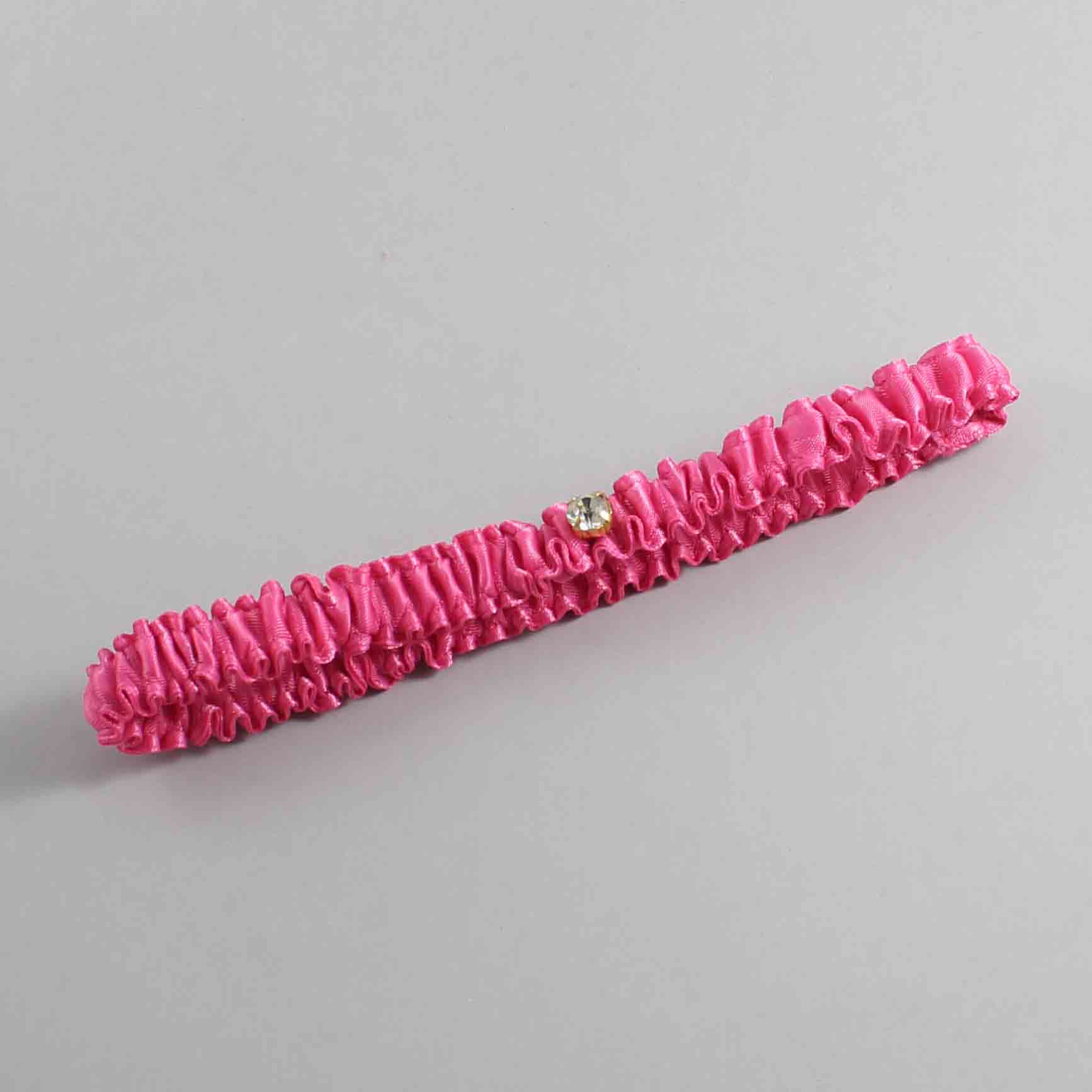 Fuchsia Satin Wedding Garter / Solid Pink Wedding Garters / Wedding Garter / Custom Wedding Garter / Bridal Garter / Prom Garter / Linda Joyce Couture / Personalized Garter / Personalized Wedding Garter / Personalized Prom Garter