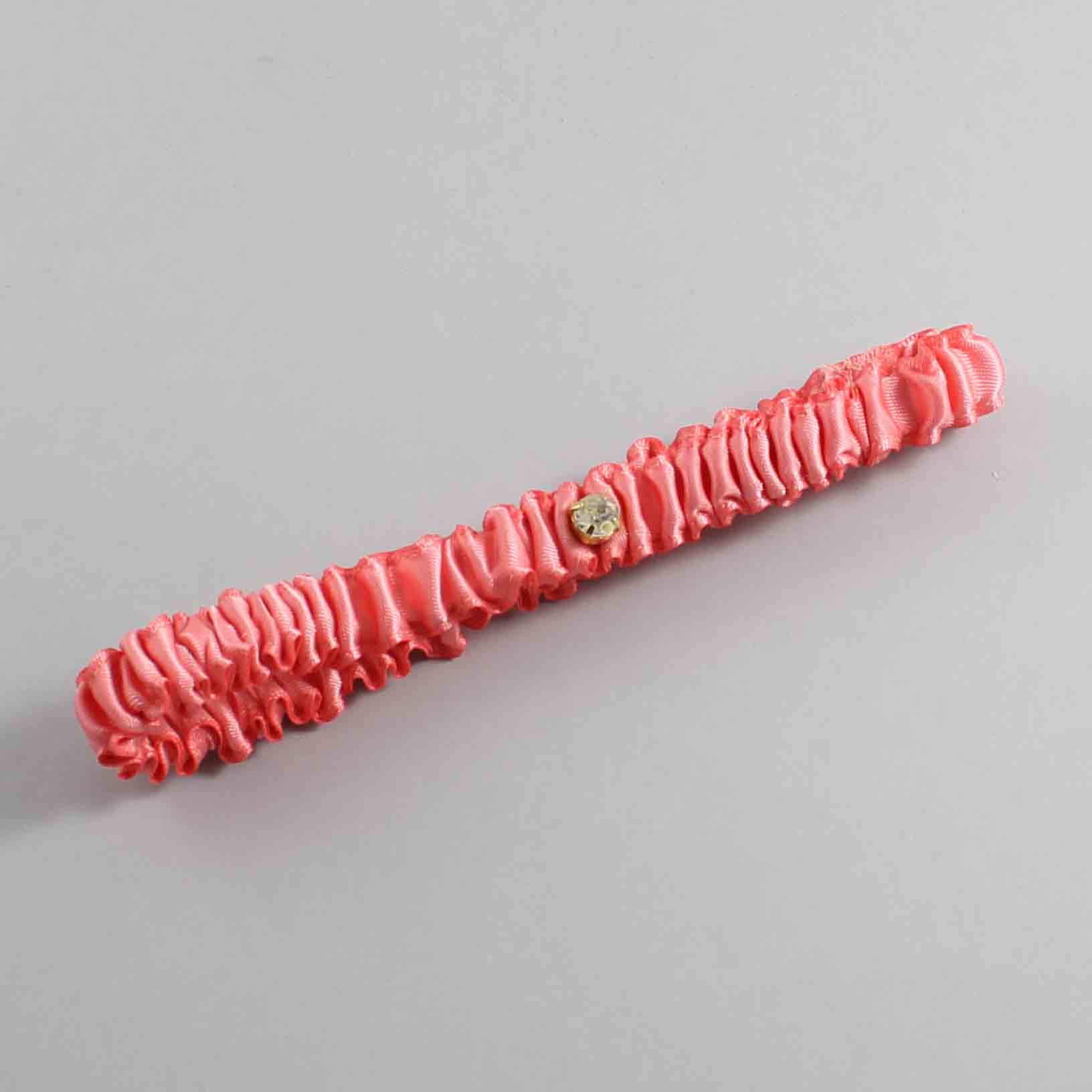 Light Coral Satin Wedding Garter / Solid Orange Wedding Garters / Wedding Garter / Custom Wedding Garter / Bridal Garter / Prom Garter / Linda Joyce Couture / Personalized Garter / Personalized Wedding Garter / Personalized Prom Garter