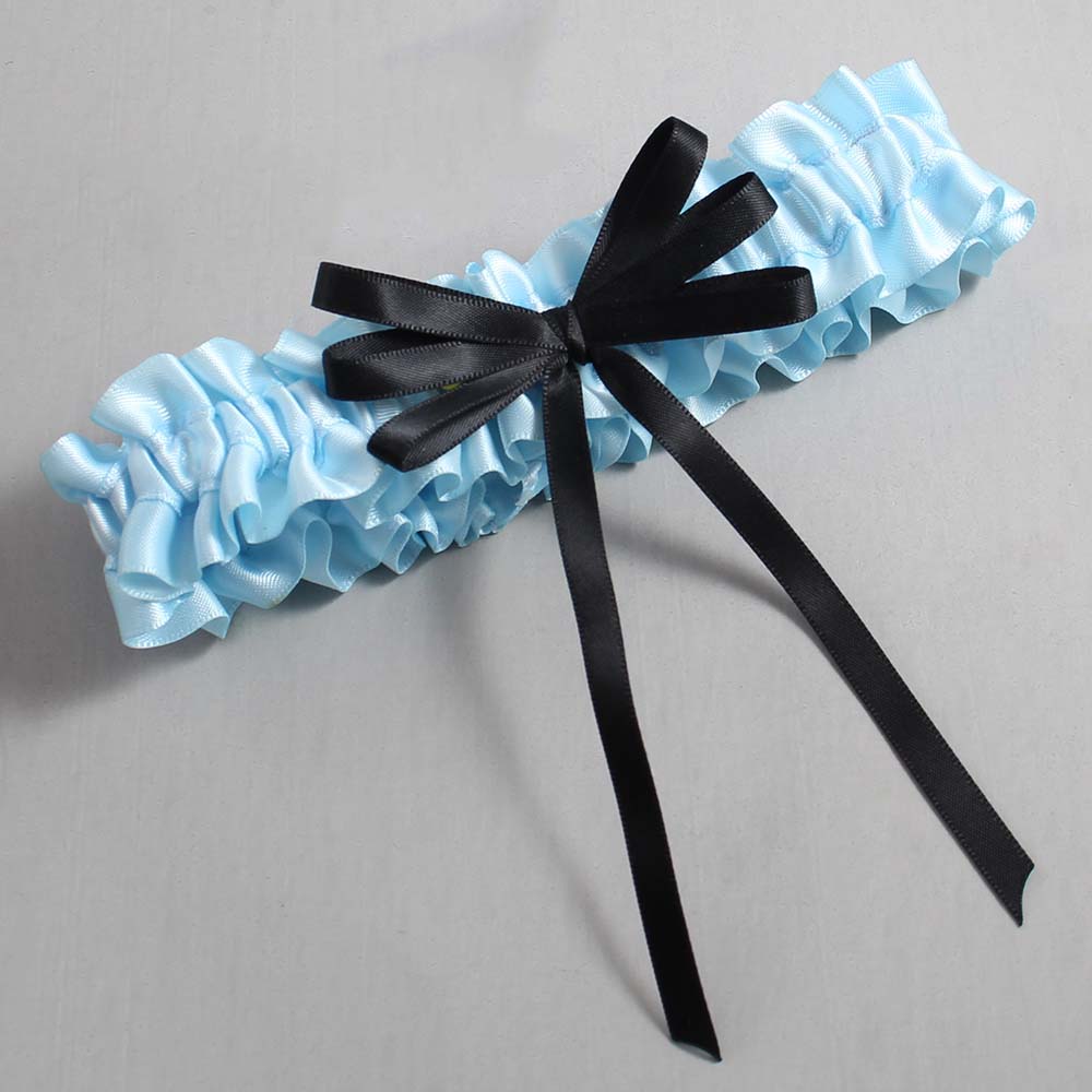 Alice Blue and Black Wedding Garter / Blue Wedding Garters / Wedding Garter / Custom Wedding Garter / Bridal Garter / Prom Garter / Linda Joyce Couture / Personalized Garter / Personalized Wedding Garter / Personalized Prom Garter