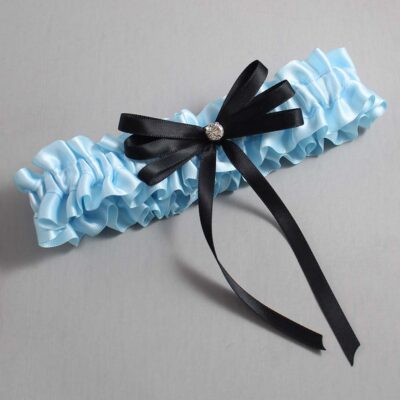 Alice Blue and Black Wedding Garter / Blue Wedding Garters / Wedding Garter / Custom Wedding Garter / Bridal Garter / Prom Garter / Linda Joyce Couture / Personalized Garter / Personalized Wedding Garter / Personalized Prom Garter