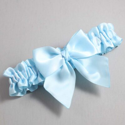 Alice Blue Satin Wedding Garter / Solid Blue Wedding Garters / Wedding Garter / Custom Wedding Garter / Bridal Garter / Prom Garter / Linda Joyce Couture / Personalized Garter / Personalized Wedding Garter / Personalized Prom Garter