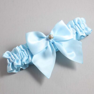 Alice Blue Satin Wedding Garter / Solid Blue Wedding Garters / Wedding Garter / Custom Wedding Garter / Bridal Garter / Prom Garter / Linda Joyce Couture / Personalized Garter / Personalized Wedding Garter / Personalized Prom Garter