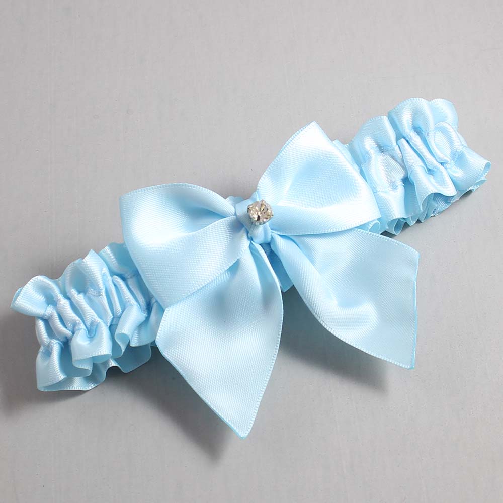 Alice Blue Satin Wedding Garter / Solid Blue Wedding Garters / Wedding Garter / Custom Wedding Garter / Bridal Garter / Prom Garter / Linda Joyce Couture / Personalized Garter / Personalized Wedding Garter / Personalized Prom Garter