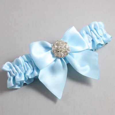 Alice Blue Satin Wedding Garter / Solid Blue Wedding Garters / Wedding Garter / Custom Wedding Garter / Bridal Garter / Prom Garter / Linda Joyce Couture / Personalized Garter / Personalized Wedding Garter / Personalized Prom Garter