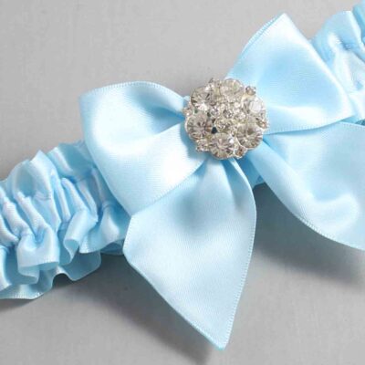 Alice Blue Satin Wedding Garter / Solid Blue Wedding Garters / Wedding Garter / Custom Wedding Garter / Bridal Garter / Prom Garter / Linda Joyce Couture / Personalized Garter / Personalized Wedding Garter / Personalized Prom Garter