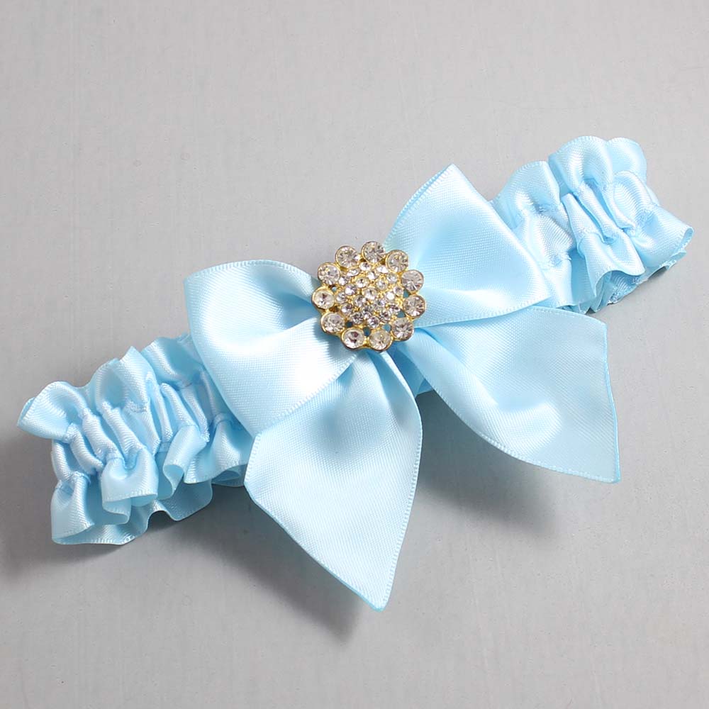 Alice Blue Satin Wedding Garter / Solid Blue Wedding Garters / Wedding Garter / Custom Wedding Garter / Bridal Garter / Prom Garter / Linda Joyce Couture / Personalized Garter / Personalized Wedding Garter / Personalized Prom Garter