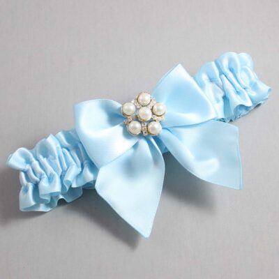 Alice Blue Satin Wedding Garter / Solid Blue Wedding Garters / Wedding Garter / Custom Wedding Garter / Bridal Garter / Prom Garter / Linda Joyce Couture / Personalized Garter / Personalized Wedding Garter / Personalized Prom Garter