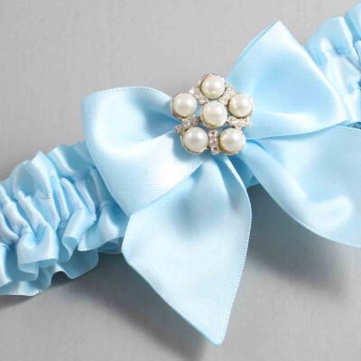 Alice Blue Satin Wedding Garter / Solid Blue Wedding Garters / Wedding Garter / Custom Wedding Garter / Bridal Garter / Prom Garter / Linda Joyce Couture / Personalized Garter / Personalized Wedding Garter / Personalized Prom Garter
