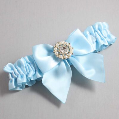 Alice Blue Satin Wedding Garter / Solid Blue Wedding Garters / Wedding Garter / Custom Wedding Garter / Bridal Garter / Prom Garter / Linda Joyce Couture / Personalized Garter / Personalized Wedding Garter / Personalized Prom Garter